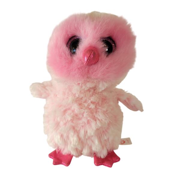 Ty Beanie Boos Twiggy Pink Owl 6” Stuffed Animal Plush Toy Sparkle Eyes - Picture 10 of 16